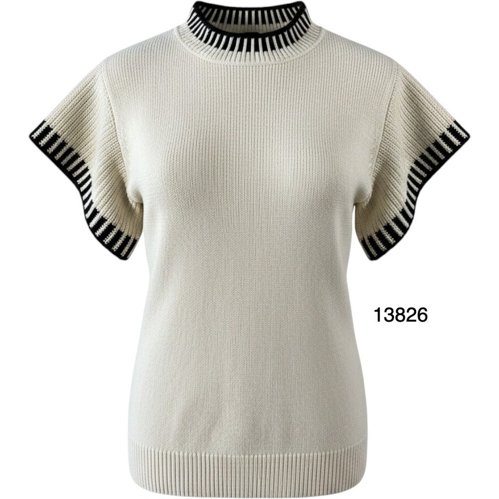 VICI Sweater Women Small Cream Excellent Flutter Sleeve Mock Neck NVW0476